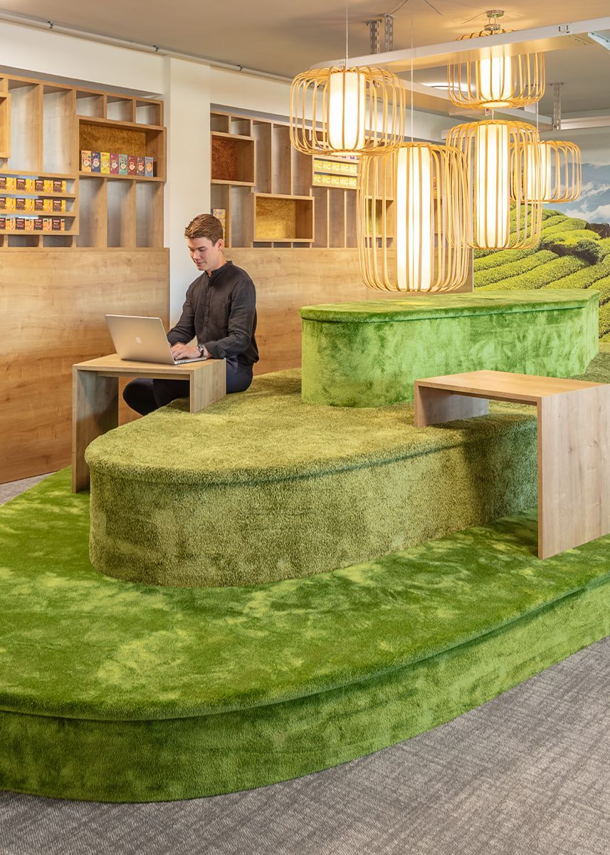 Interaktiver Multispace bei Teekanne in Düsseldorf: bkp gestaltet offene Meetingzonen