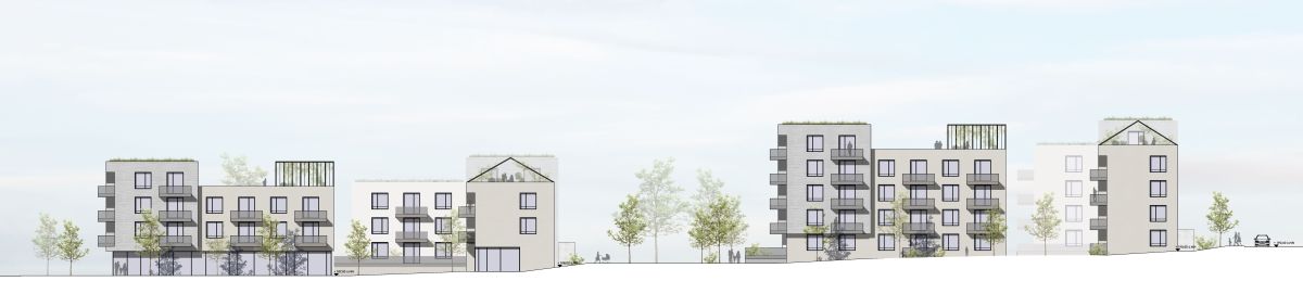Ansicht: Wohnbau im neuen Stadtquartier Marburg | Architektur von bkp Architekten